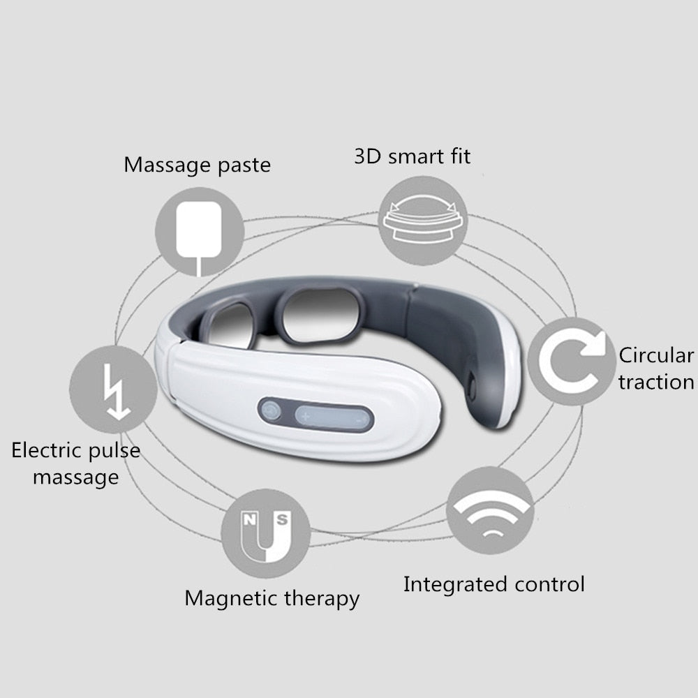 Electric Neck Massager Low Frequency Magnetic Pulse Therapy Cervical Vertebra Physiotherapy Pain Relief  Health Care Relaxation